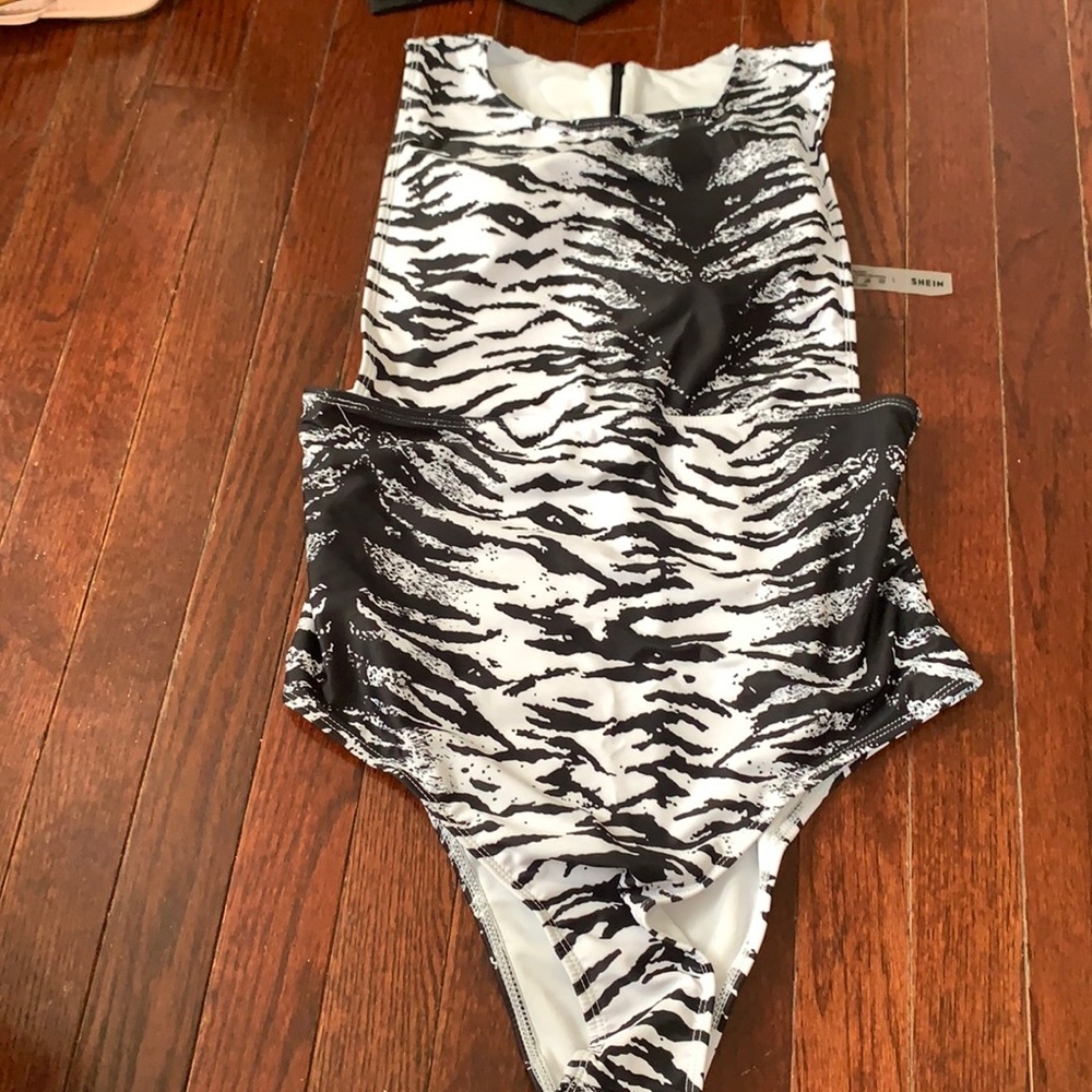 NWT Zebra Print One Piece Swim Suit